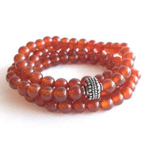 carnelian japa mala meditation beads