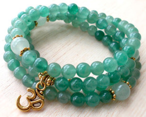 green aventurine mala bead necklace