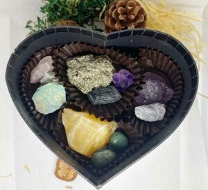 Heart Shaped Box of Crystals Gift Set